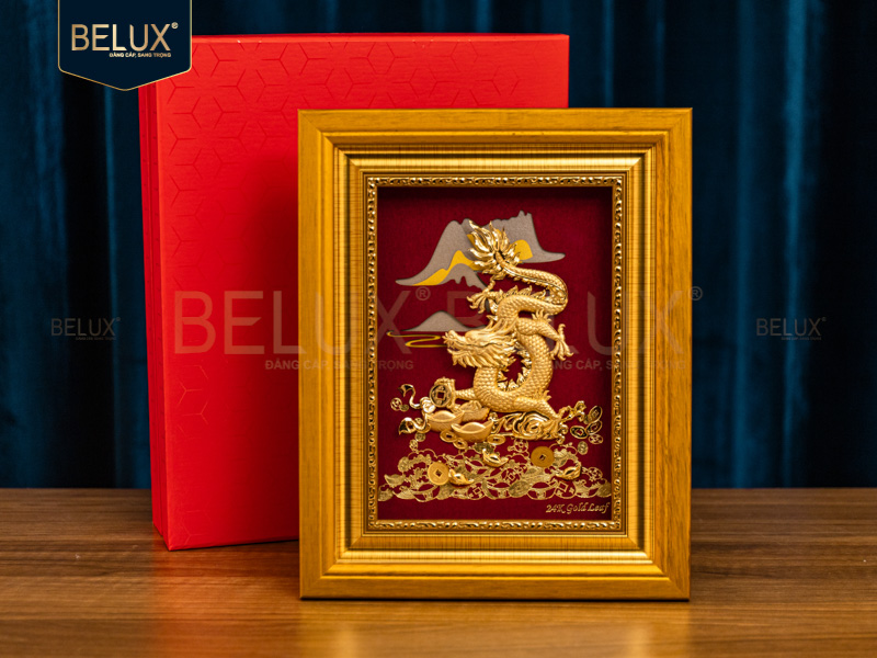 Tranh kim long dát vàng 24k 25x20cm